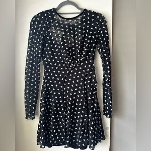 Free People Black Lace Mini Dress, XS, includes slip